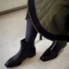 Black square boots