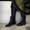 Black square boots