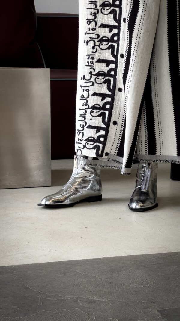 Silver square boots