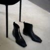 Black square boots