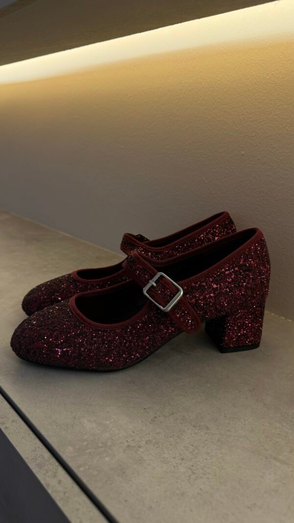 Marry Jane burgundy heels