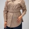 Brown belted shirt