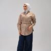 Brown belted shirt