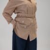 Brown belted shirt